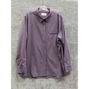Minimalist Technical Button Down Shirt‎ Mens XL Mauve Modern Ambition Stretch
